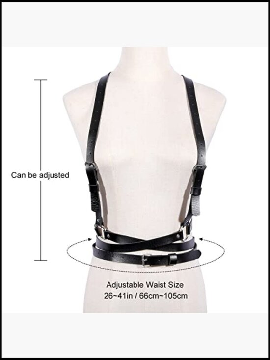 Punk Waist Leather Chain Belt Harness Strappy Adjustable Body Accessories